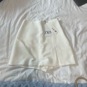 White zara skort